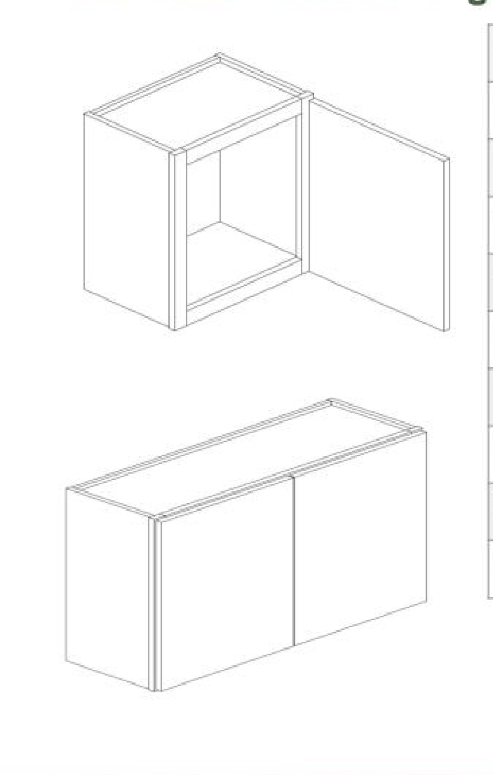 W3018 Wall Cabinet 30"W x 18"H x 12"L
