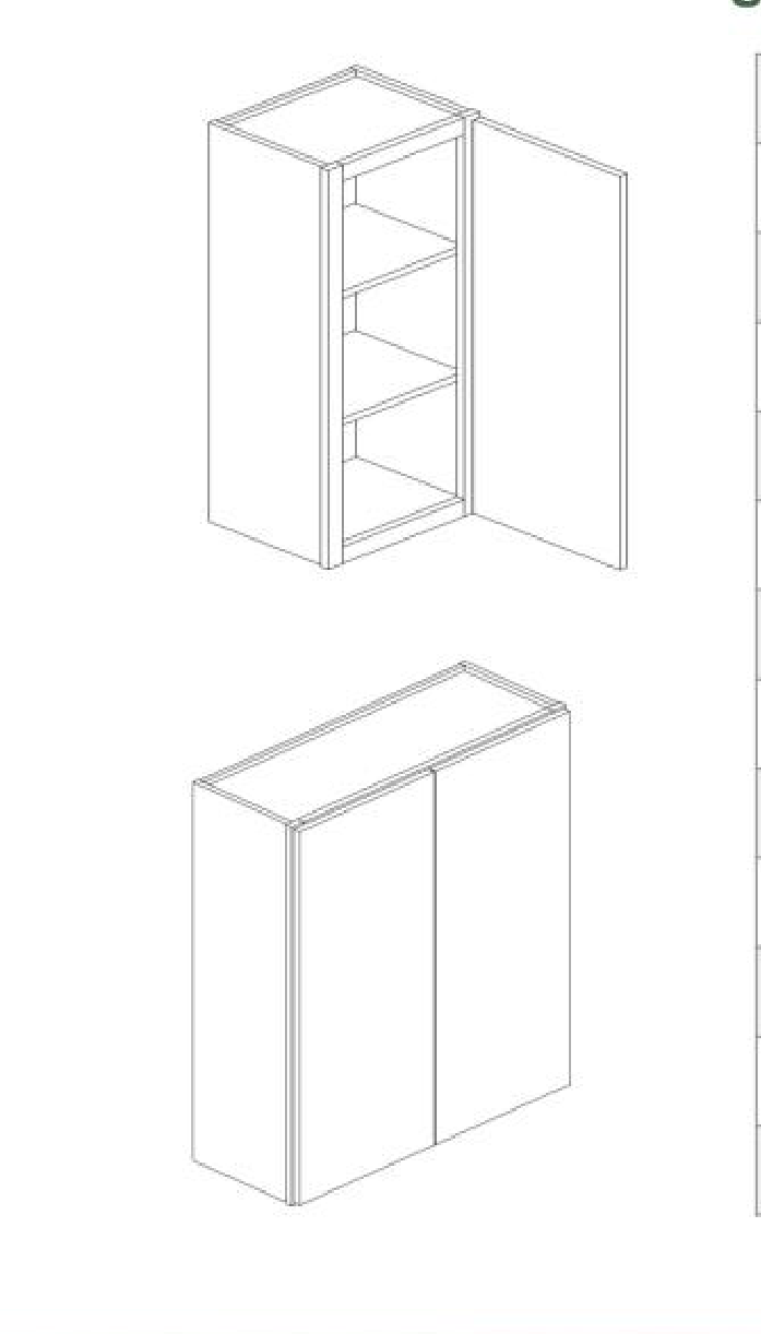 W1230 Wall Cabinet 12"W x 30"H x 12"L
