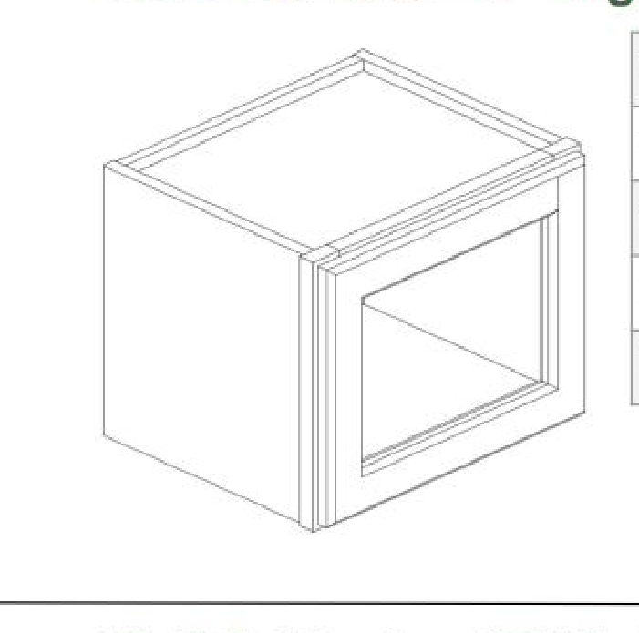 W1212GD Single Glass Door Cabinet 12"W x 12"H x 12"L
