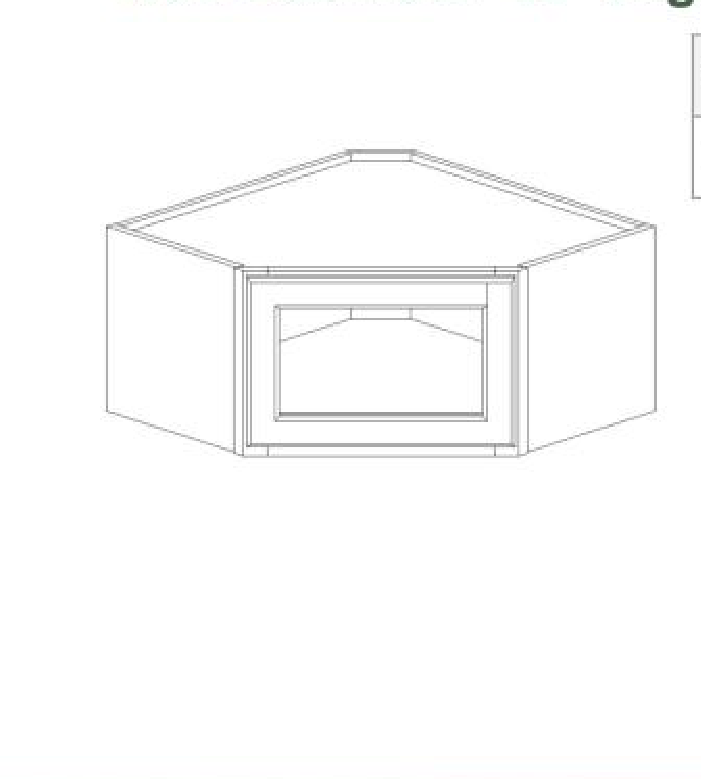 WDC2412GD Diagonal Glass Door Cabinet 24"W x 12"H x 12"L