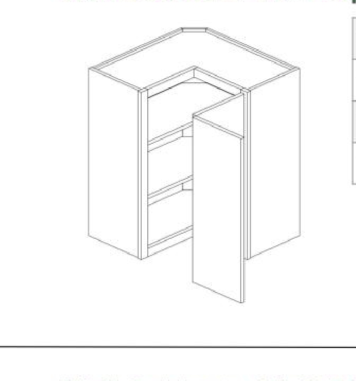 WDC2436 Wall Diagonal Corner Cabinet 24"W x 36"H x 12"L