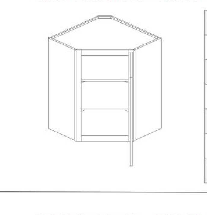 WDC2418 Wall Diagonal Corner Cabinet 24"W x 18"H x 24"L