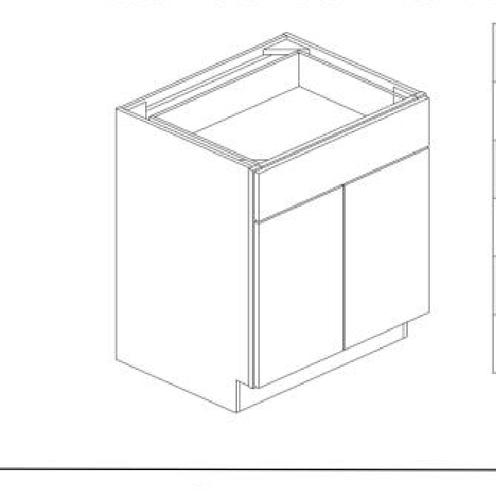 B24 Base Cabinet 24"W x 30"H x 24"L