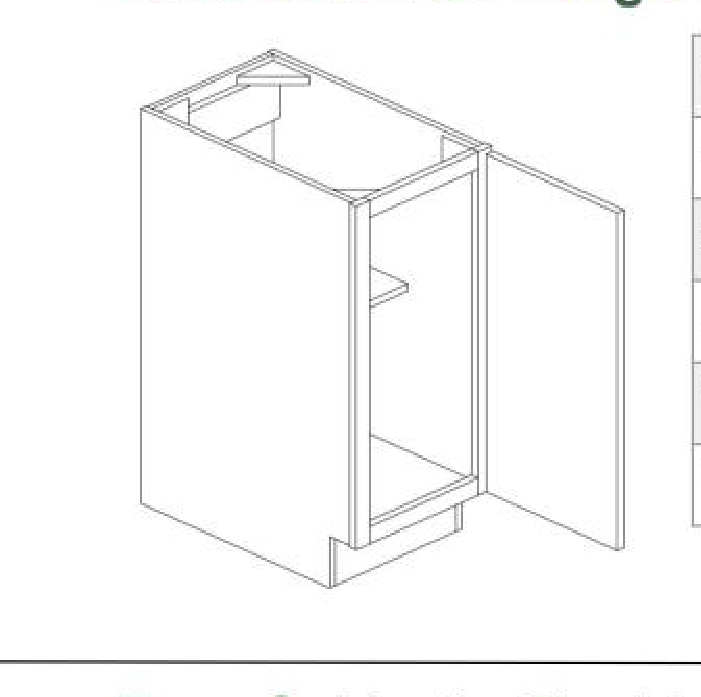 B18FH Base Full Height Cabinet (Specify Door Left or Right) 18"W x 30"H x 24"L