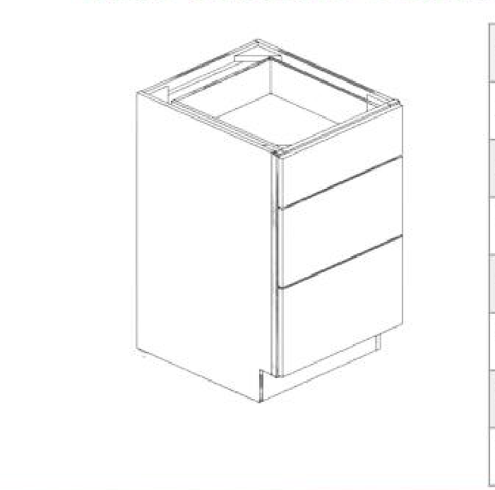 3DB12 Drawer Base Cabinet 12"W x 34.5"H x 24"L