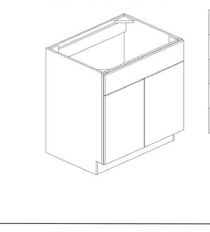 SB24 Sink Base Cabinet 24"W x 30"H x 24"L