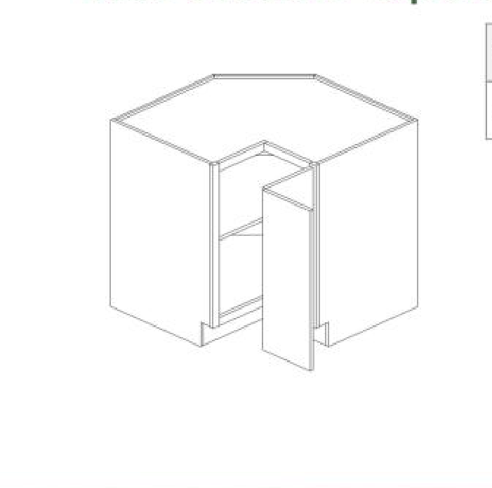 BER36 Square Corner Cabinet (Specify Door Left or Right) 36"W x 35"H x 24"L