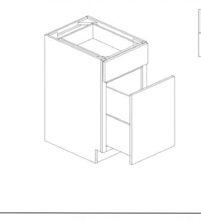 BWB18 Pull-Out Double Wastebasket Base Cabinet with two 13-gallon bins 18"W x 34.5"H x 24"L