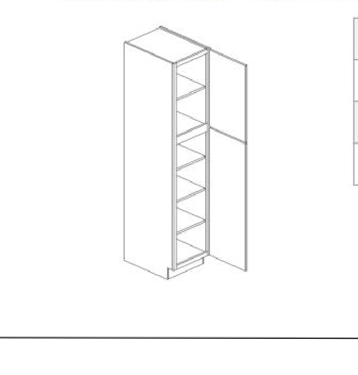 TP188424 Tall Pantry Cabinet (Specify Door Left or Right) 18"W x 80"H x 24"L