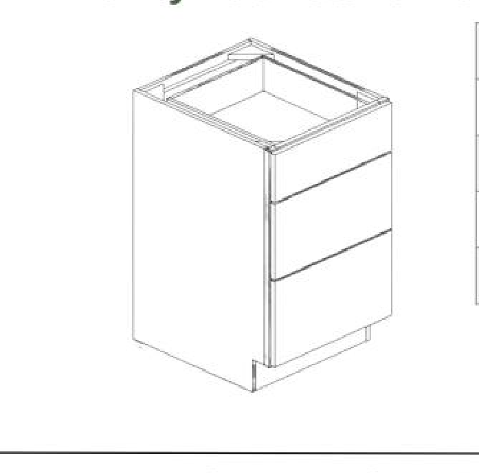 VDB12 Vanity Drawer Base Cabinet 12"W x 35"H x 21"L