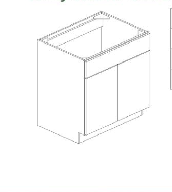 VSB24 Vanity Sink Base Cabinet 24"W x 35"H x 21"L