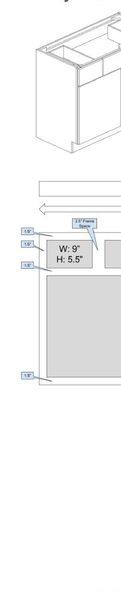 VSD42 Vanity Sink Drawer Cabinet 42"W x 30"H x 21"L