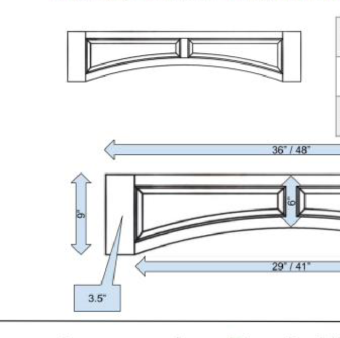 Arch Panel Valance, 36" W x 9" H