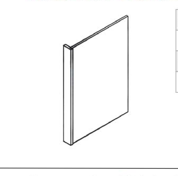 Base End Panel, 3" W x 34.5" H x 24" D