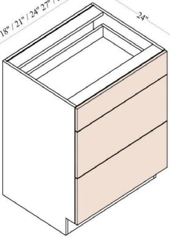 3-Drawers Base Cabinet