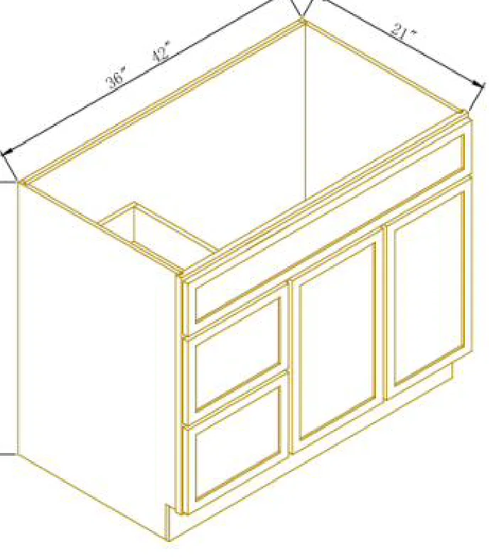 Vanity Sink Base With 2 Drawers
