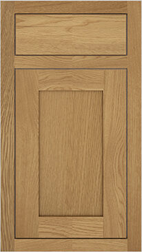 Inset Hazelnut Oak cabinet door